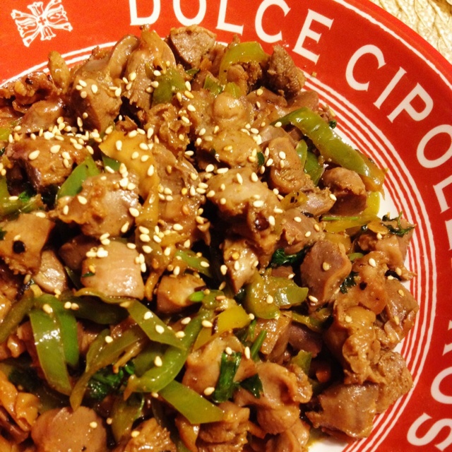 爆炒鸡胗