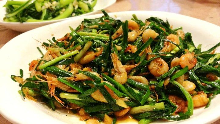 小河虾炒韭菜