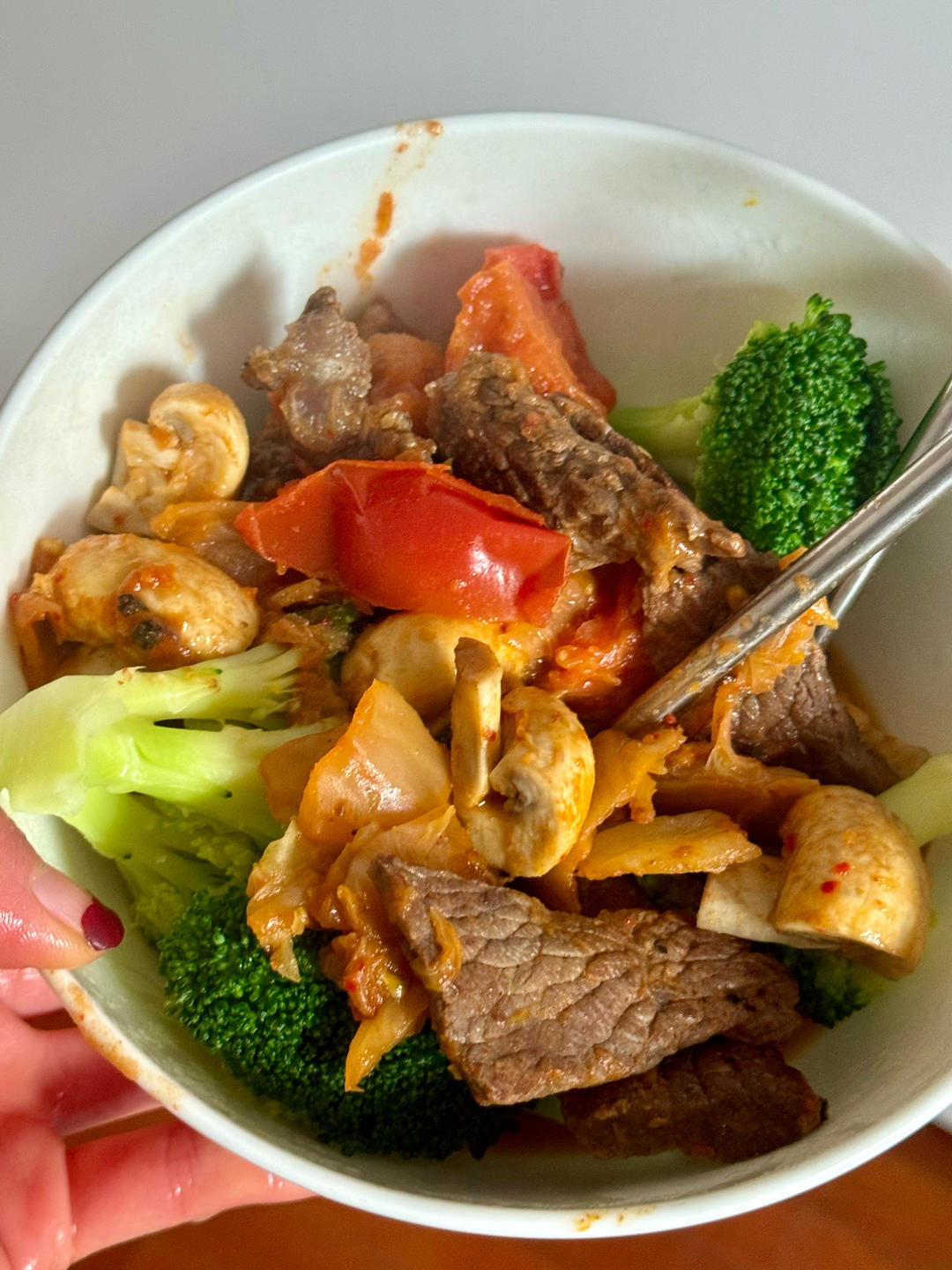 蒜香口菇牛肉粒
