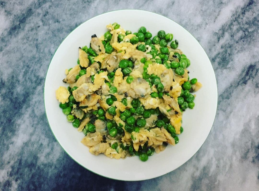 小青豆蚬肉炒蛋