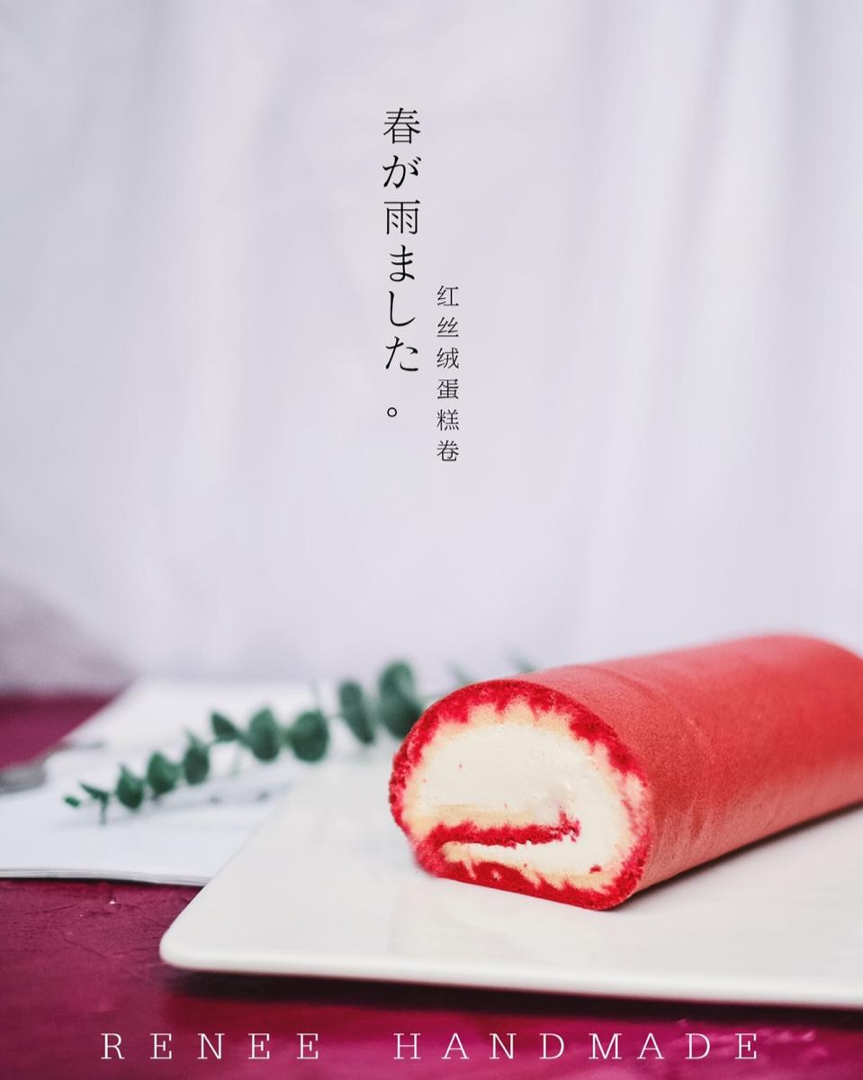 蛋糕卷，红丝绒蛋糕卷，旋风蛋糕卷