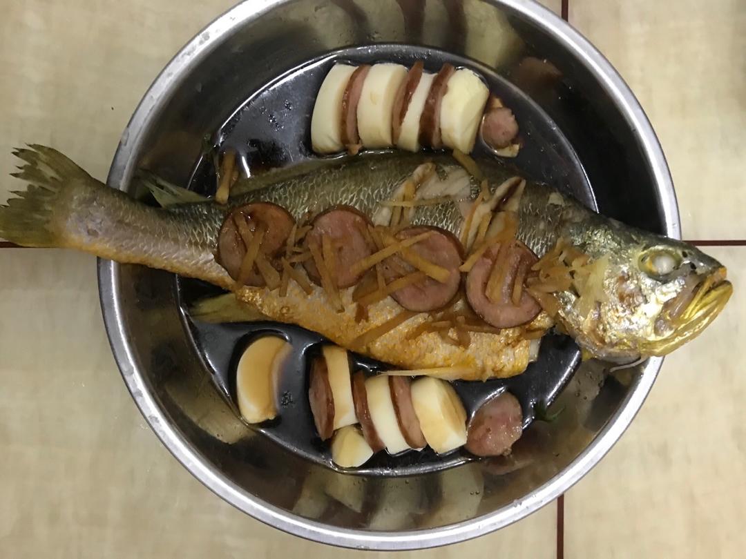 鲜香美味的清蒸大黄鱼！