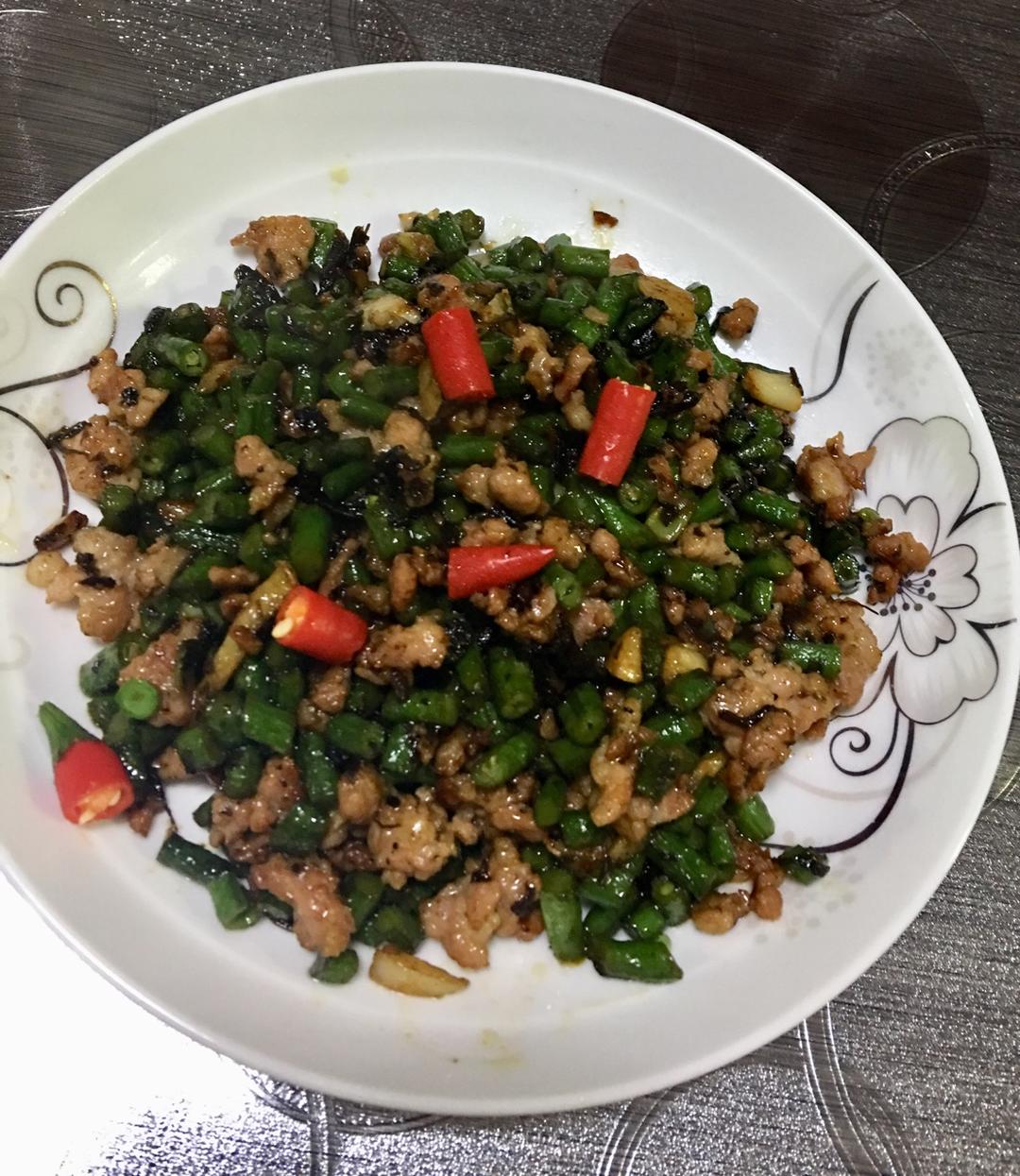 干煸榄菜肉末豆角