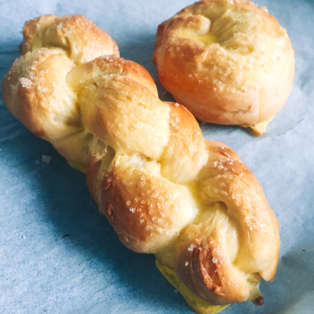 砂糖麻花面包（两股辫子）