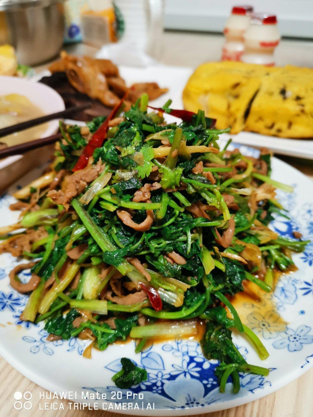 香菜炒肉丝