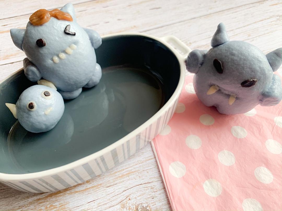 蝶豆花卡通馒头小怪兽（原创）