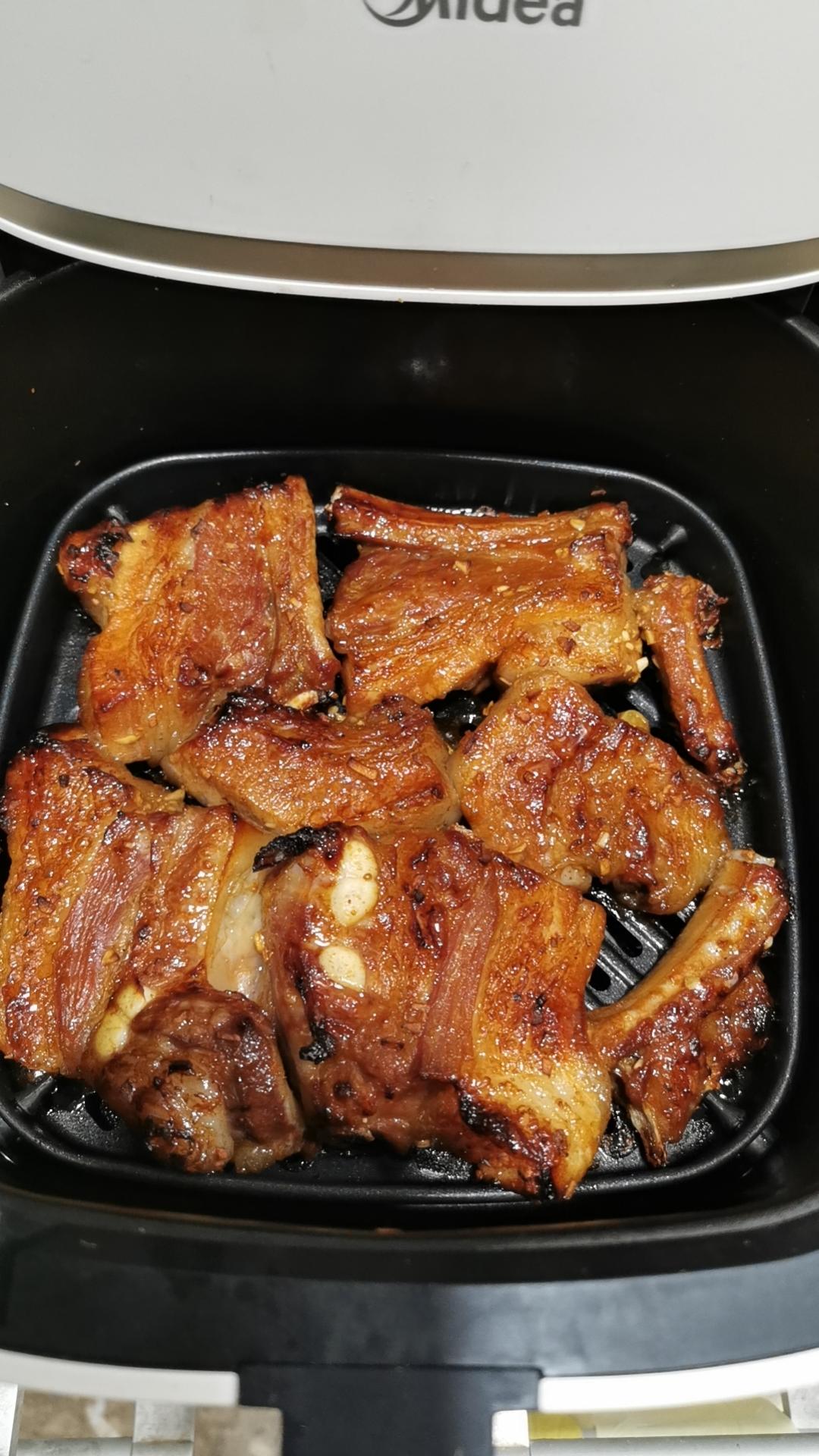 自制烤肉酱，蒜香烤排骨烤五花肉，空气炸锅真方便～