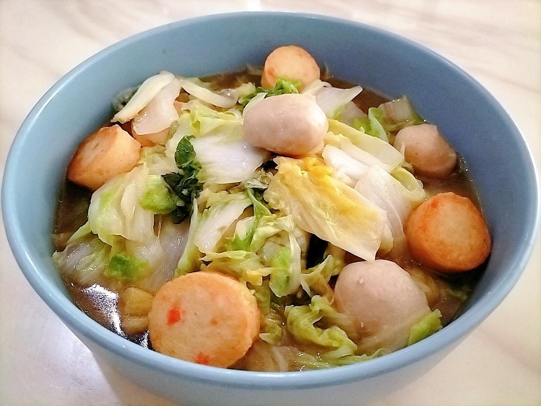 白菜肉丸炖豆腐塔吉锅版