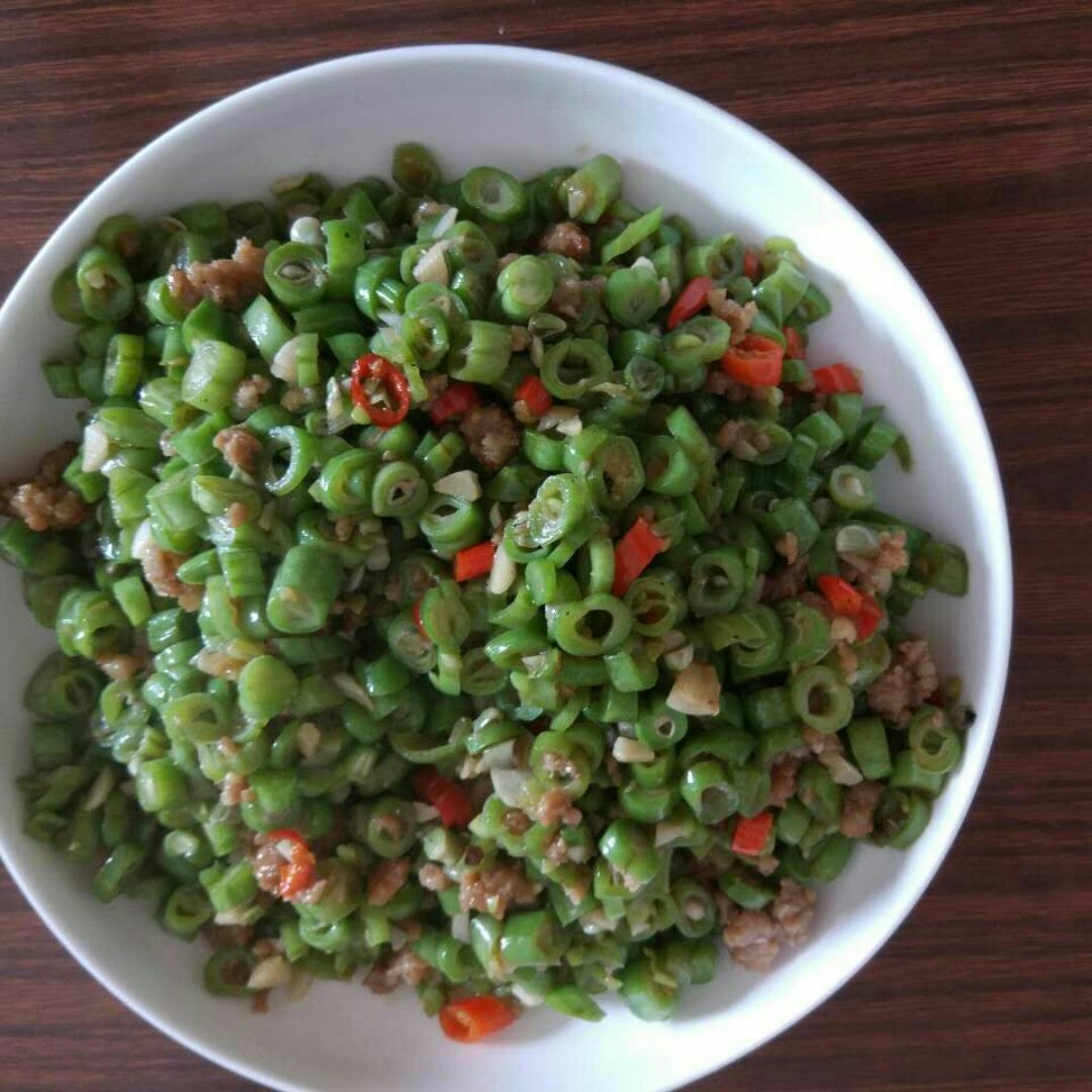肉沫豆角下饭菜