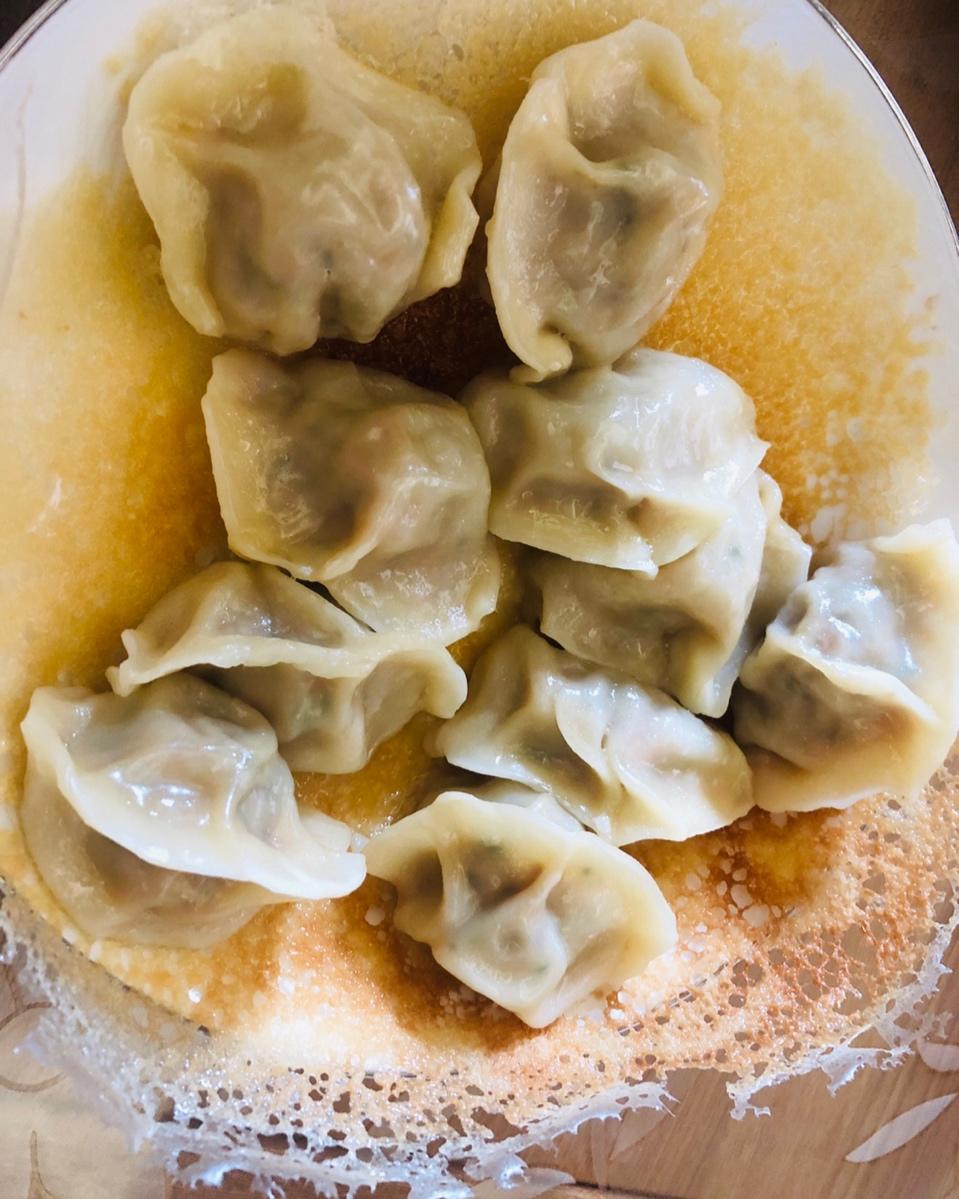 剩饺子速冻饺子变锅贴（冰花版）