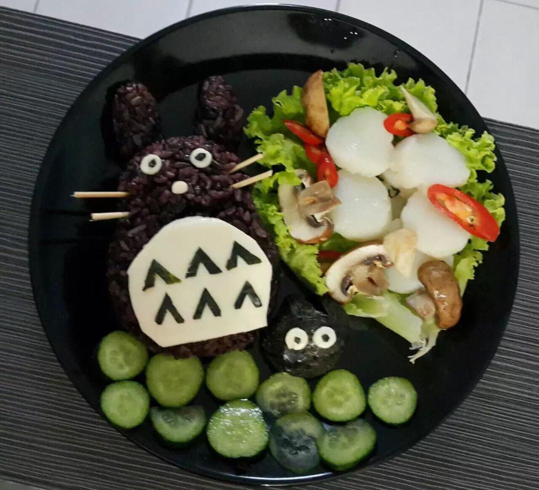 创意辅食之~龙猫饭团