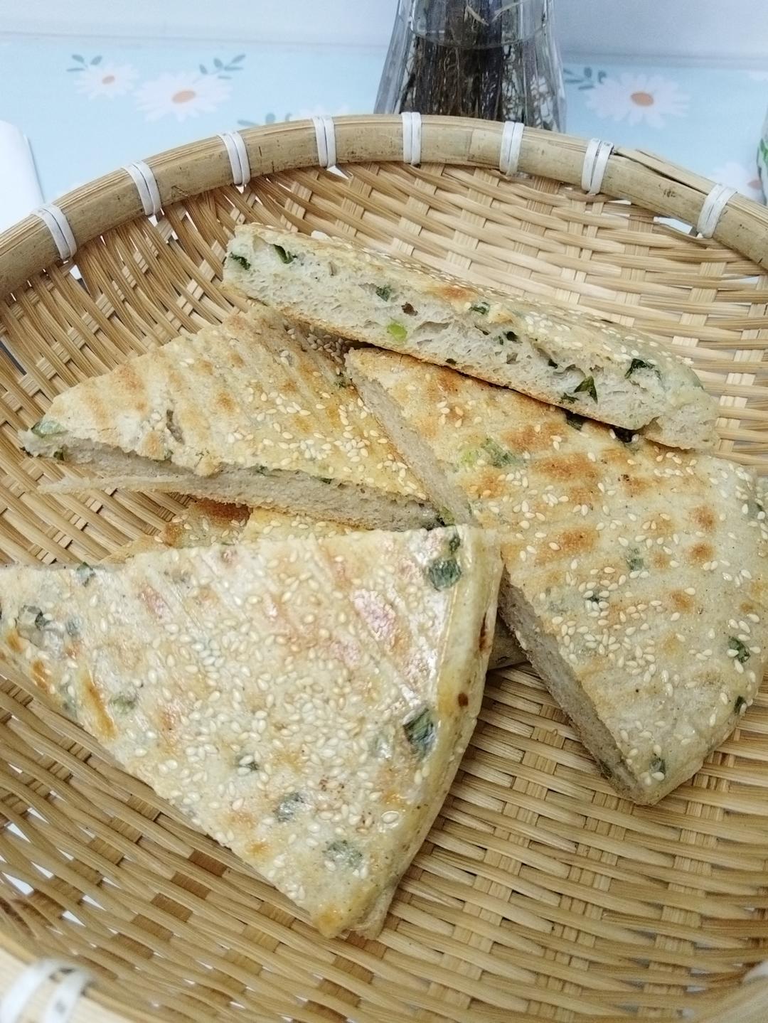 不用揉面做又宣又软香喷喷葱花芝麻发面大饼