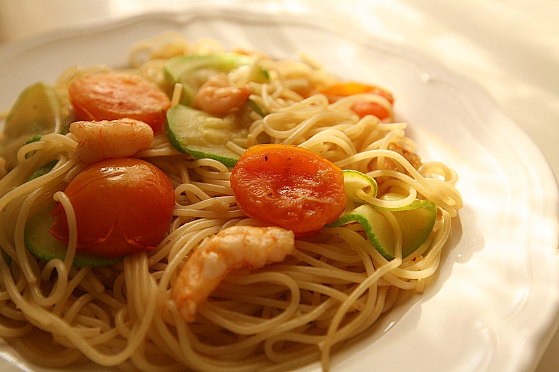 西葫芦海鲜意面