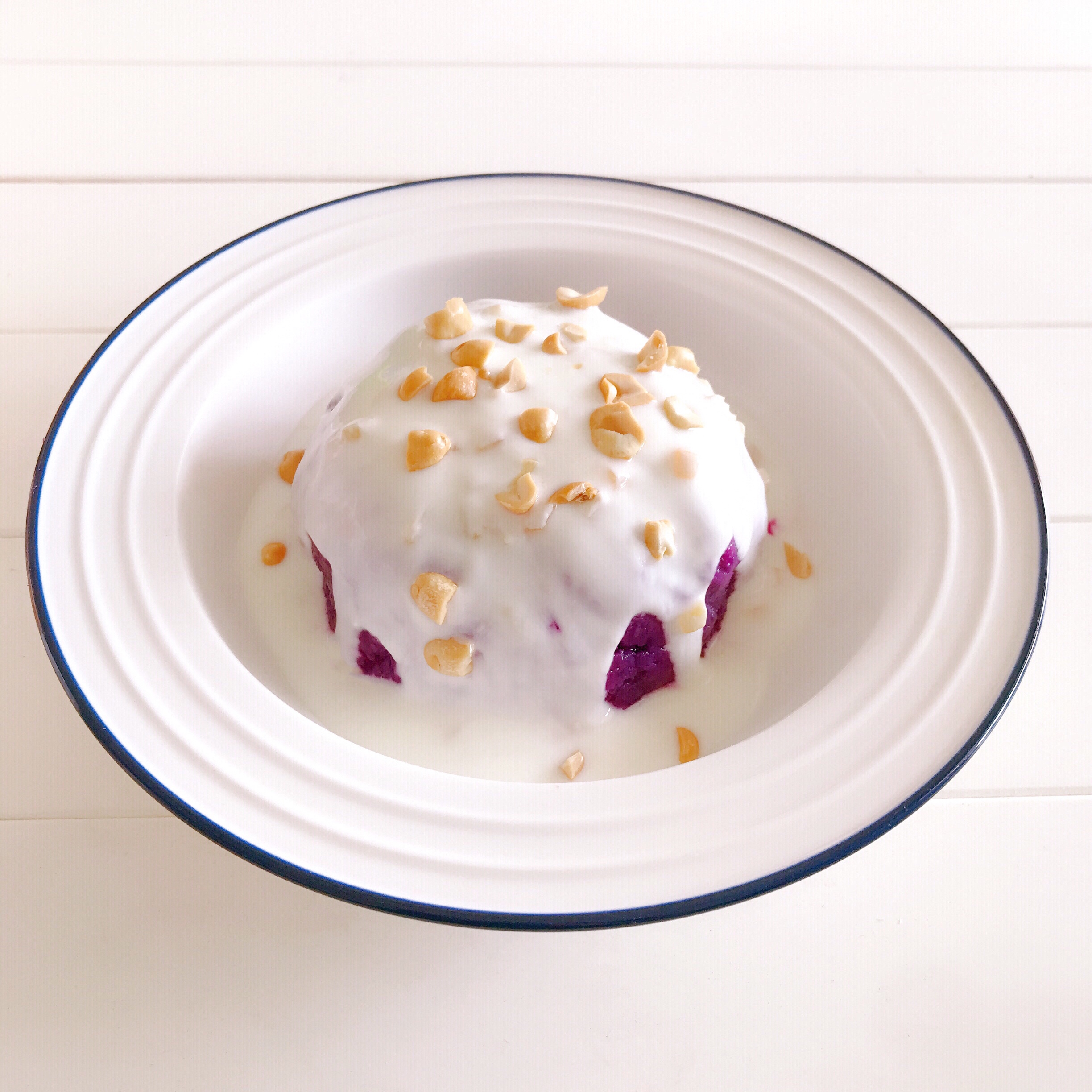 酸奶水果果仁紫薯泥的做法