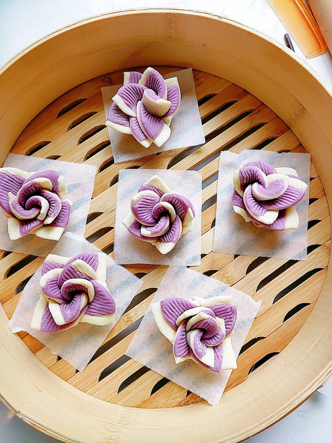 紫薯花馒头（紫薯面 花）（创意）
