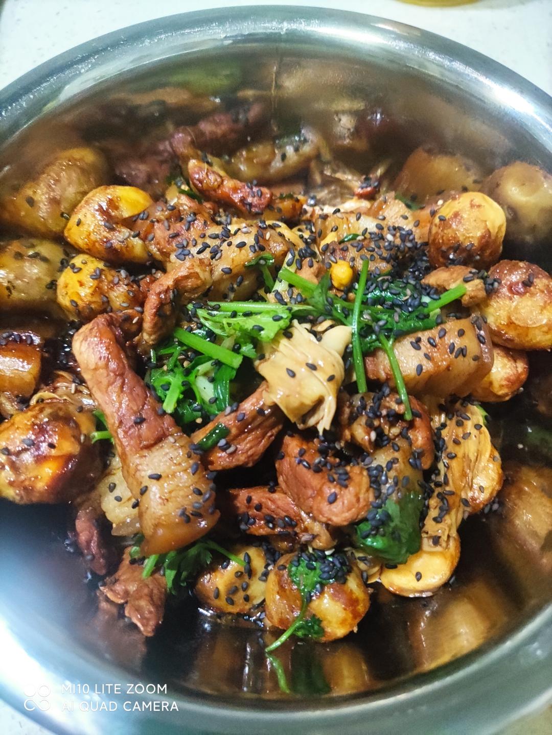 腐竹焖五花肉(初试版)的做法