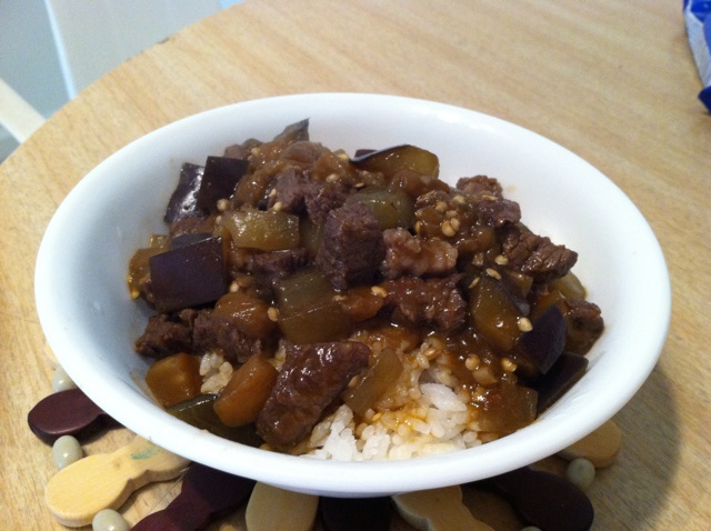 茄子肉丁打卤面