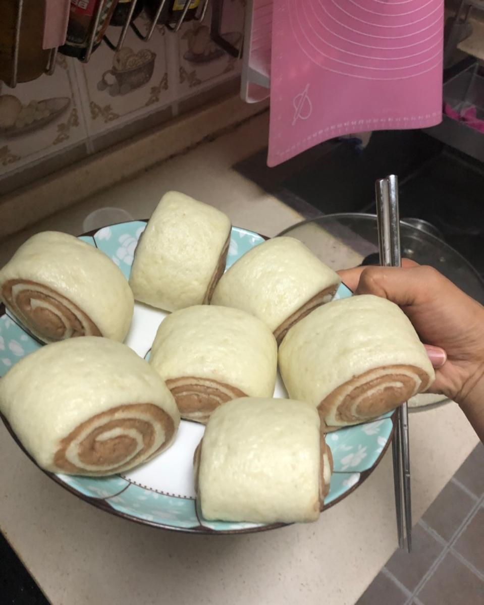 豆沙普通面粉双色刀切馒头