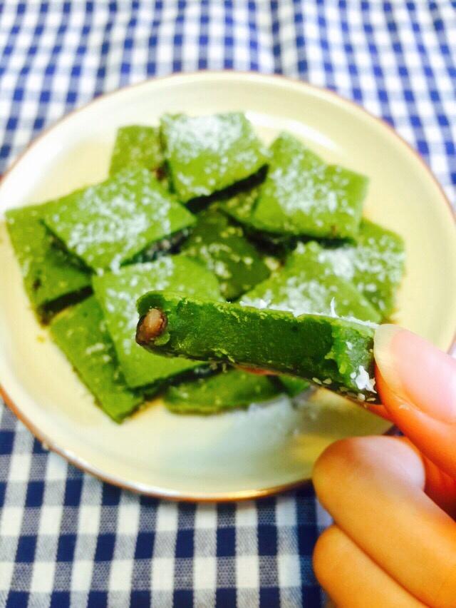 日式抹茶红豆麻糬饼
