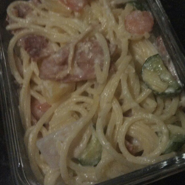 白蘑菇奶油培根意面