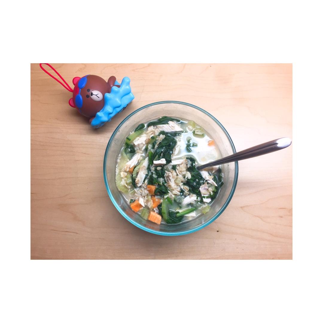 咸味蔬菜火腿燕麦粥