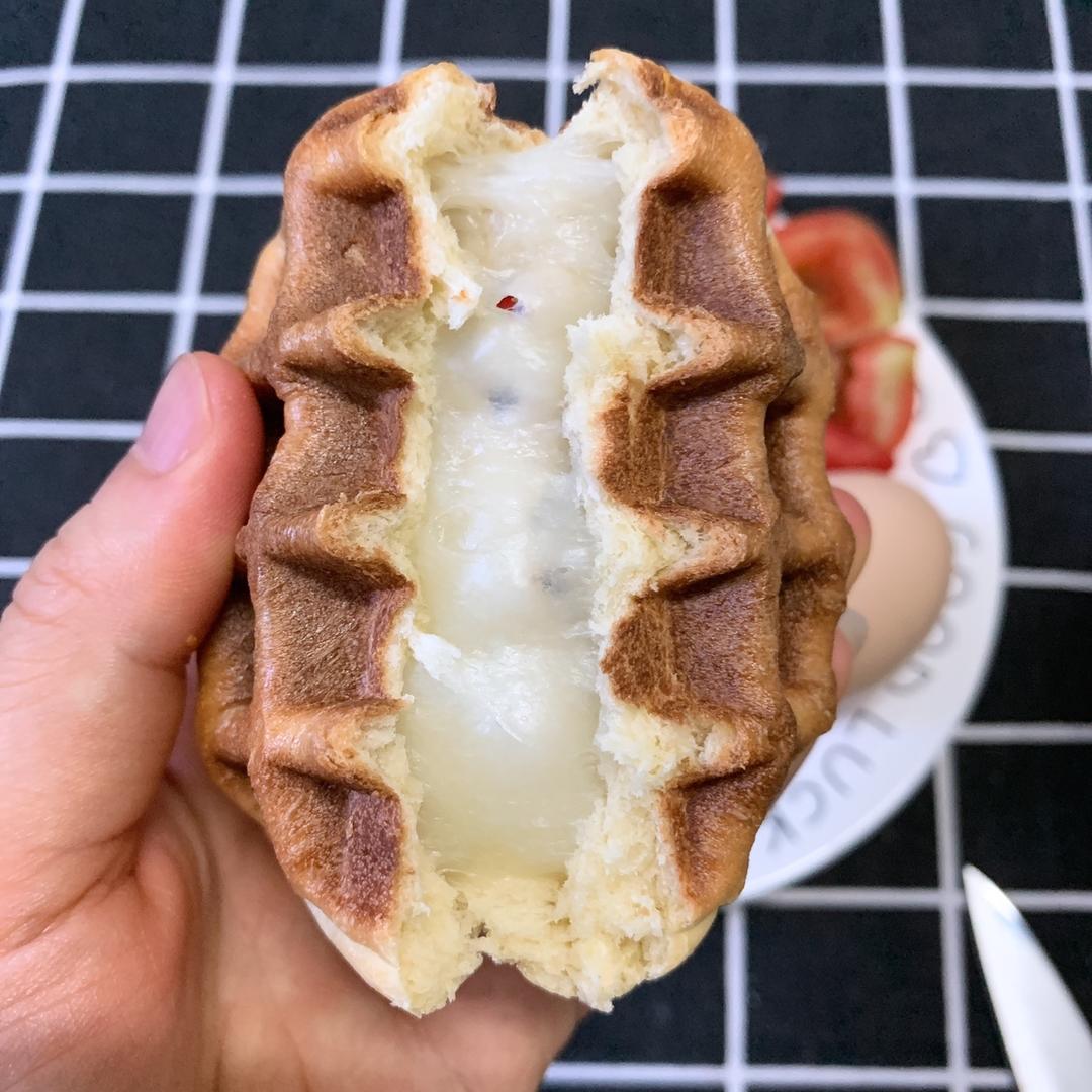 少油黑麦麻薯华夫饼【健康主食】