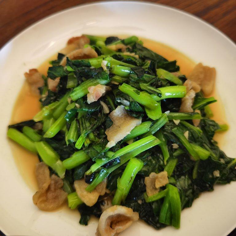 浙江来生缘做的油渣炒青菜