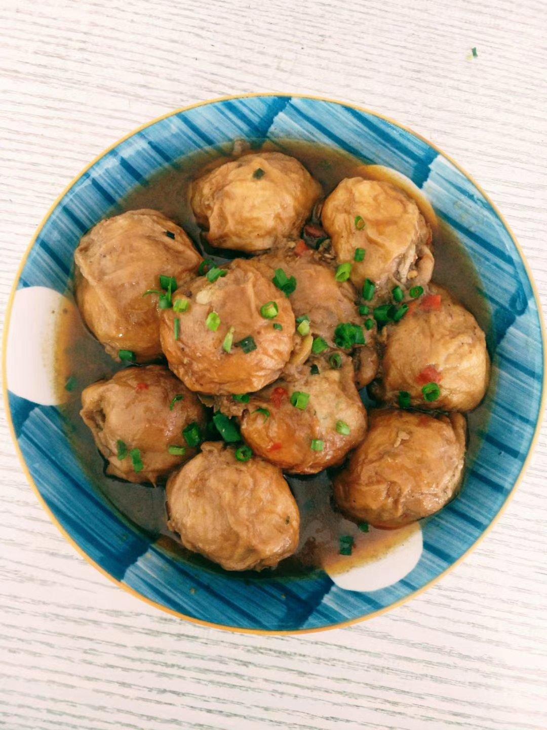 红烧油面筋塞肉