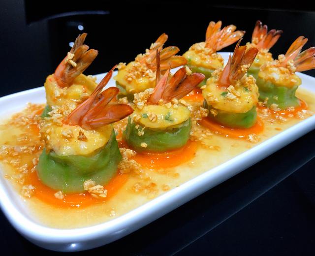 蒜香虾茸丝瓜的做法