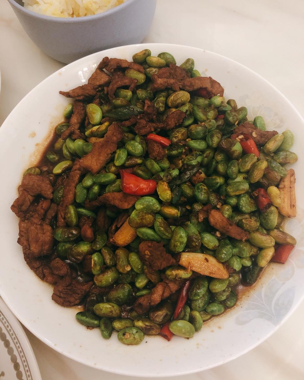 毛豆炒肉