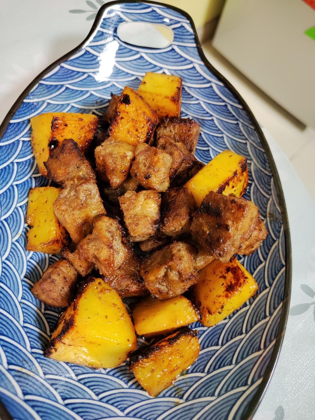 【空气炸锅】菠萝牛肉粒