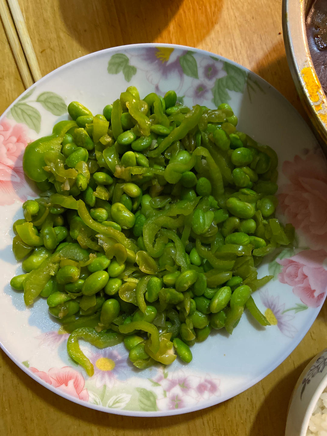 下饭菜青椒炒毛豆