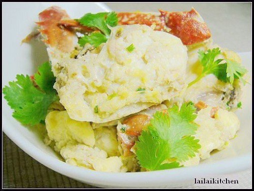 葱花浇蛋梭子蟹的做法