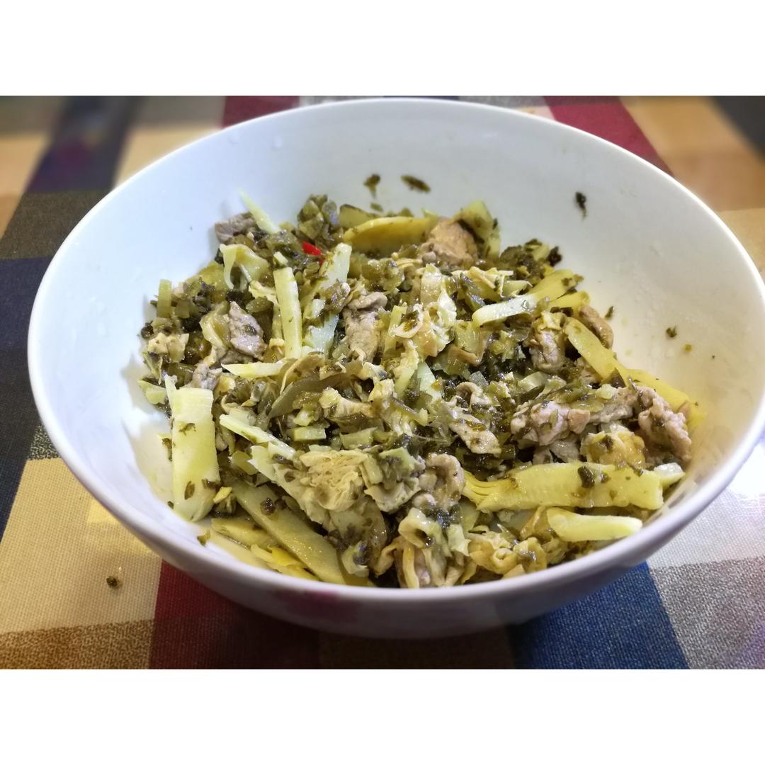 雪菜冬笋炒肉丝