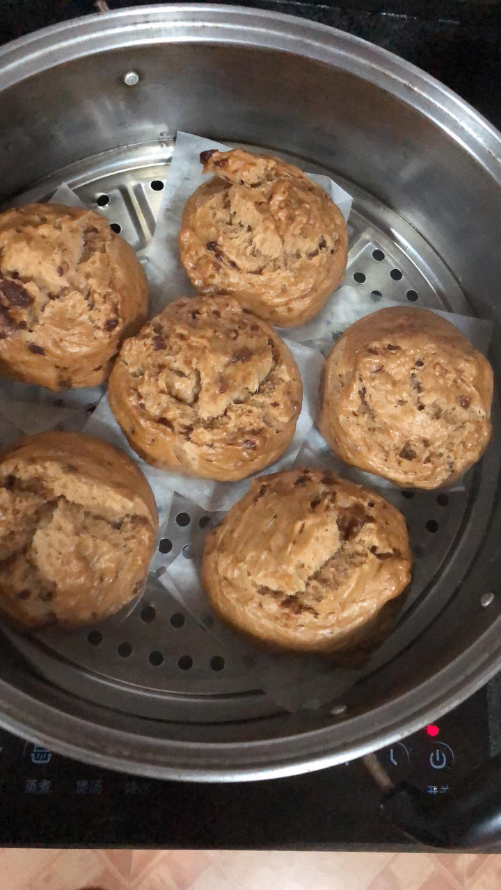 容易开花的红糖红枣馒头