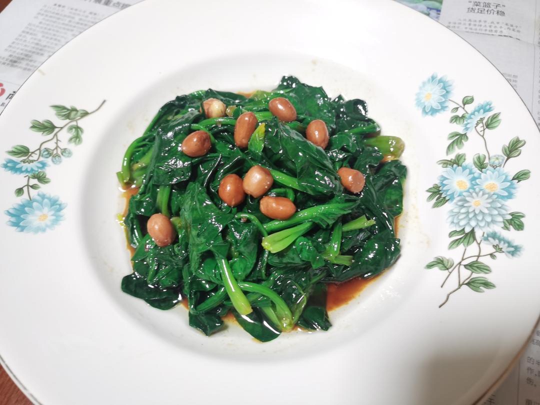 凉拌花生米菠菜