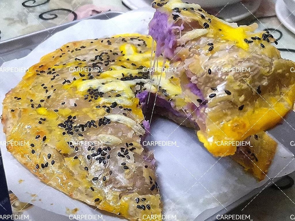 巨巨巨快手美味的芝士拉丝芋泥饼（手抓饼版）的做法