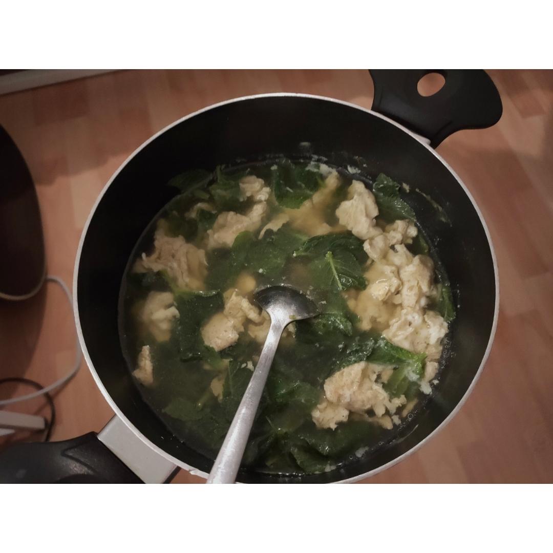 鲜薄荷煎鸡蛋汤