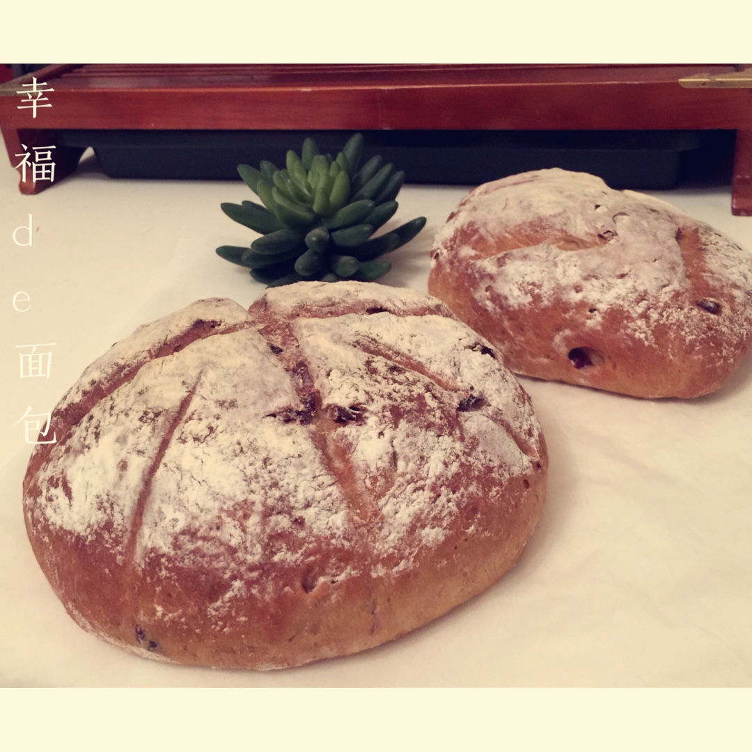 香蕉果仁软欧包～一次发酵老面版
