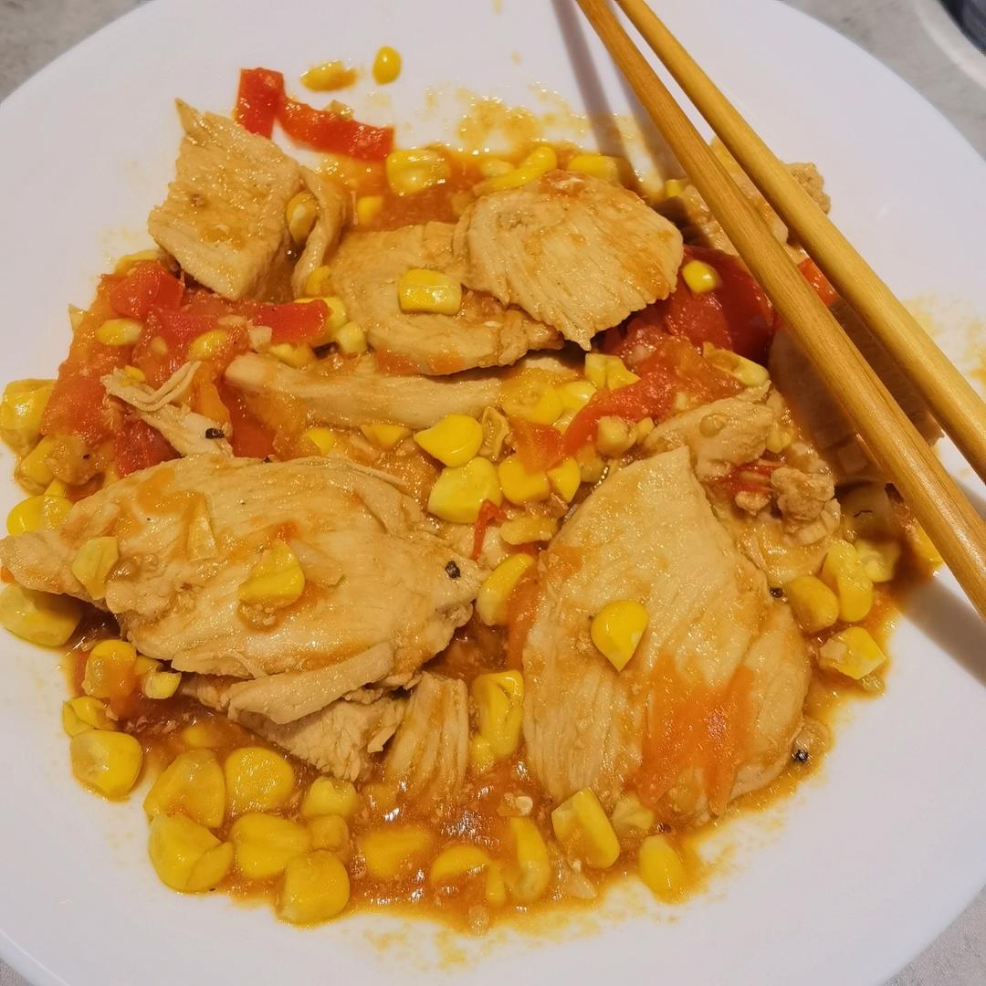 🍅｜100道减脂餐02｜超鲜美番茄汁玉米鸡胸肉