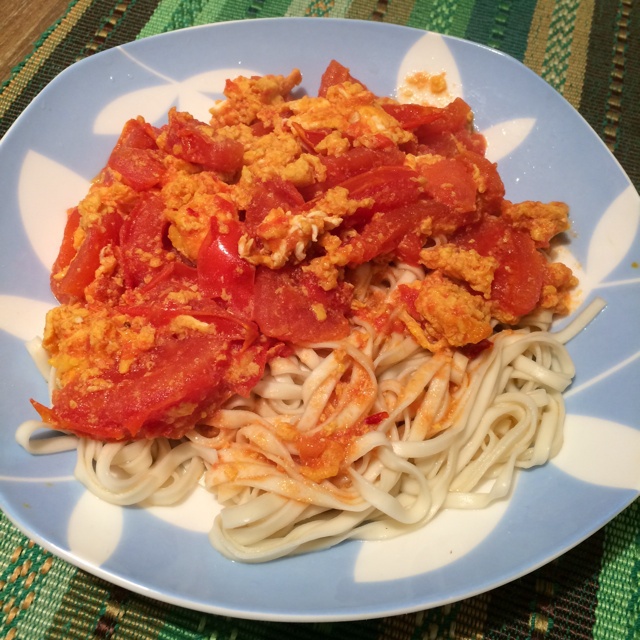 棵做的番茄炒蛋拌面