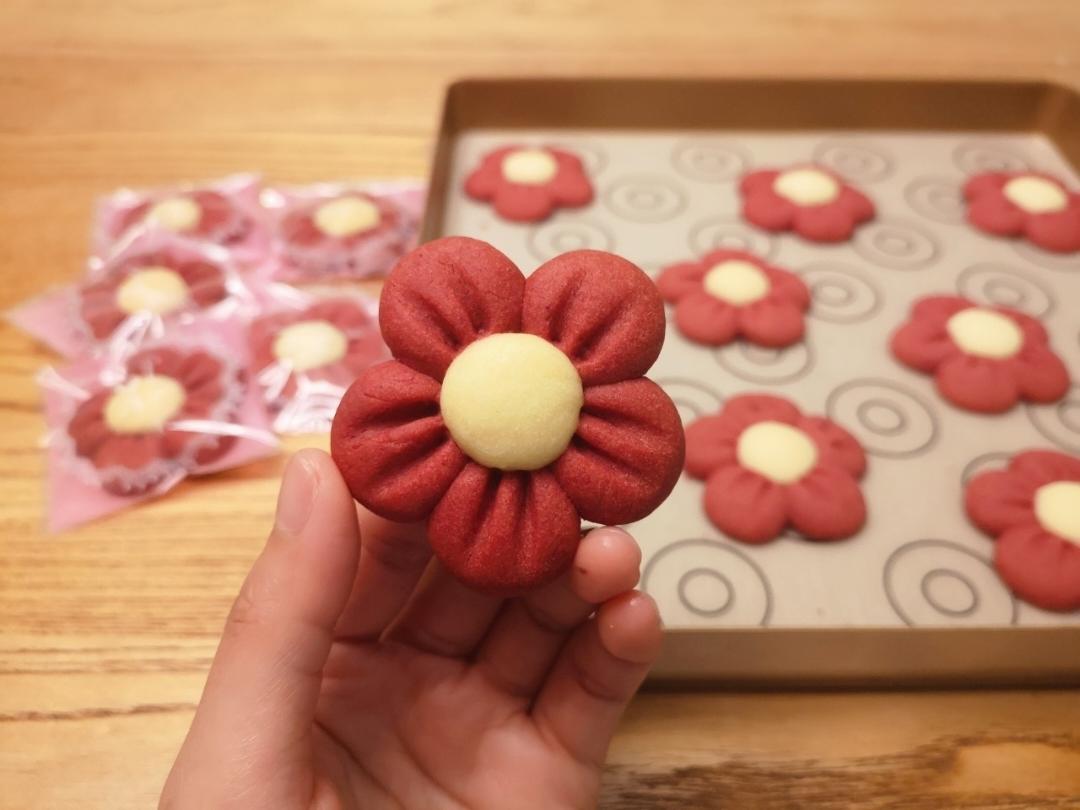 送你一朵小红花 🌺免模具｜零难度花朵饼干