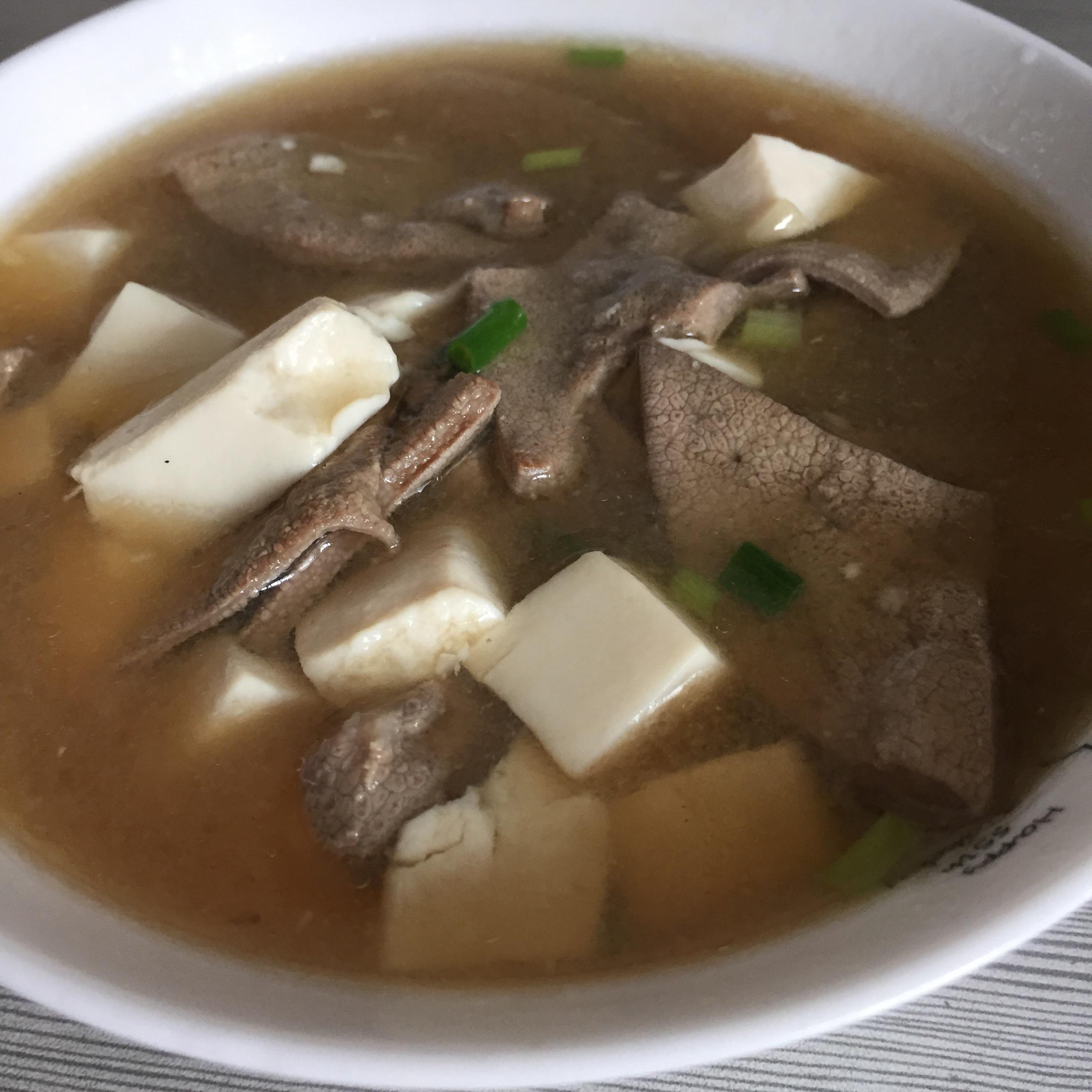 豆腐猪肝汤的做法 步骤5