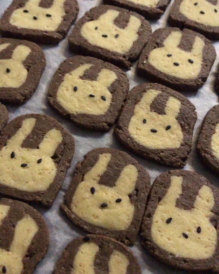 抹茶兔兔曲奇（比熊猫简单！超详细实物图+超良心手绘图）