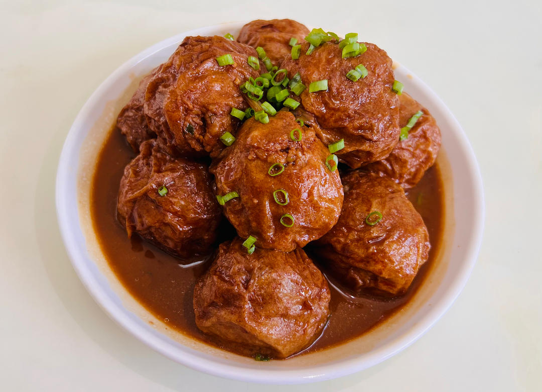 红烧油面筋塞肉