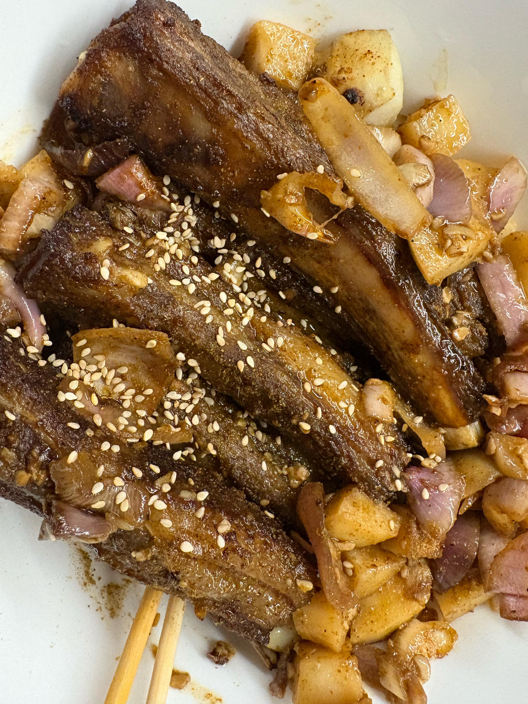 好吃到舔手指❗️🍴🐑孜然烤法式羊排（烤箱版）