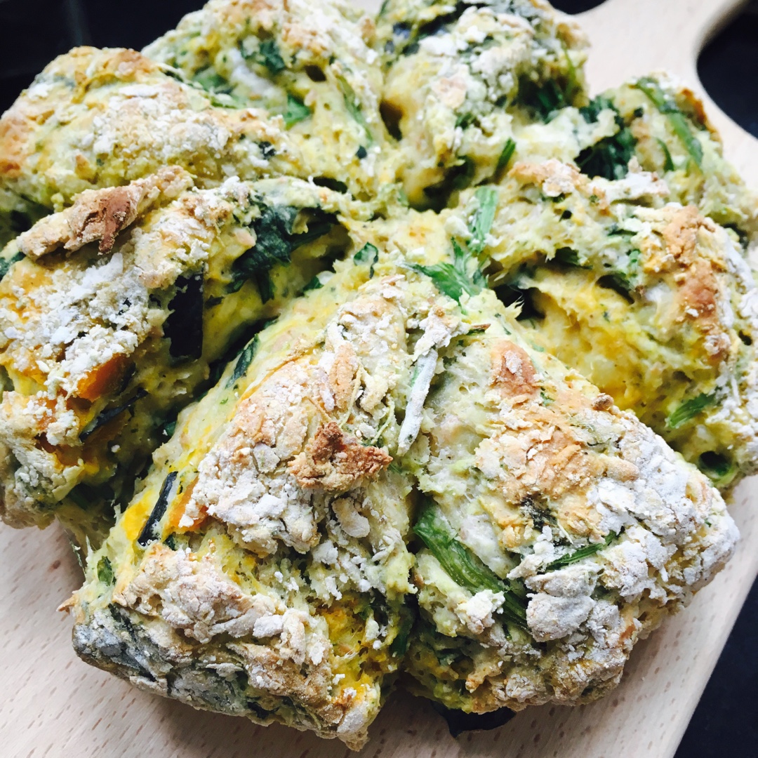 菠菜南瓜奶酪丹波面包丨健康·烘焙