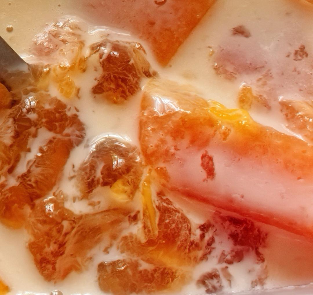 养颜天花板✨木瓜桃胶炖奶