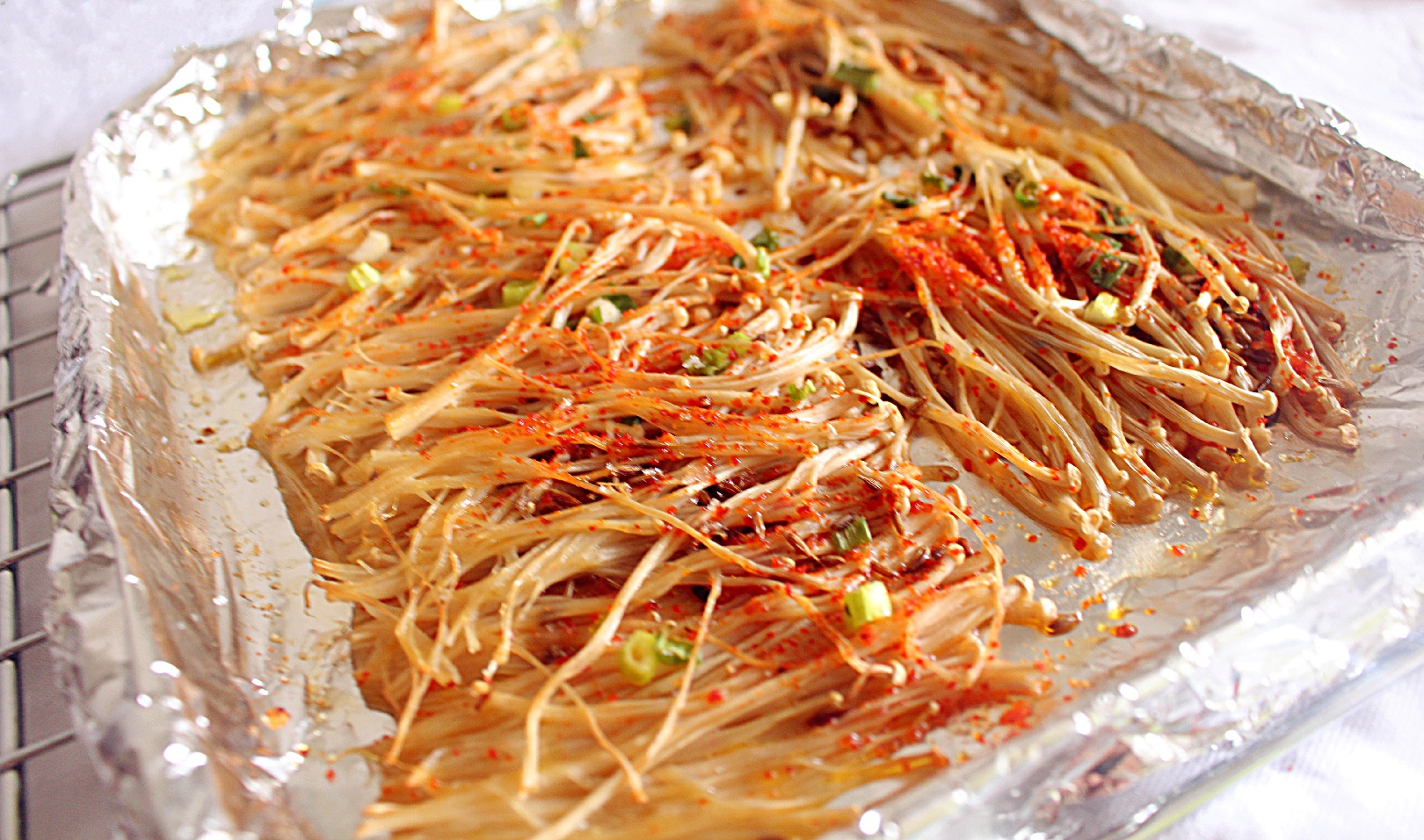 小花姑娘长不大做的干烤金针菇