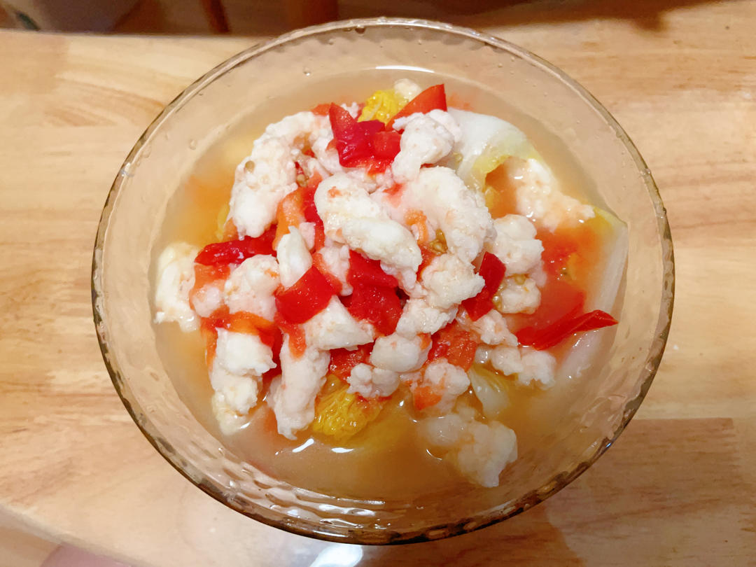 番茄🍅娃娃菜虾滑汤